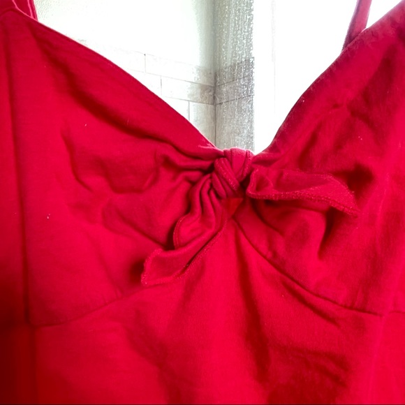 Vintage L.E.I. red 100% cotton spaghetti strap maxi sleepwear dress - Picture 4 of 10